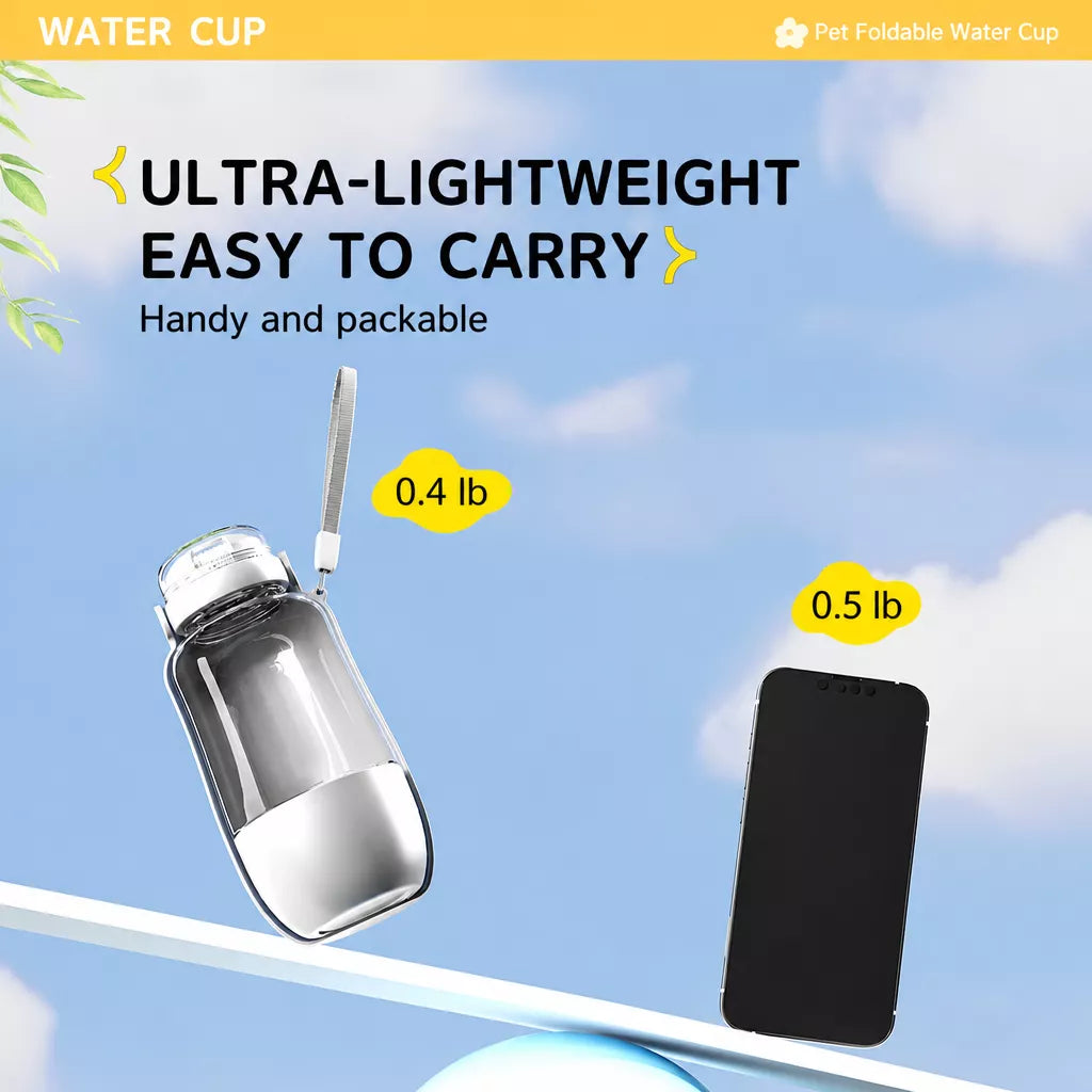 2-in-1 Portable Pet Water Bottle for Dogs & Cats