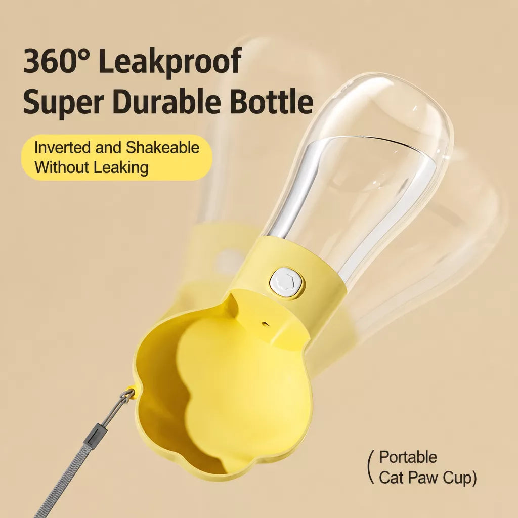 Portable Dog Water Bottle with Foldable Bowl