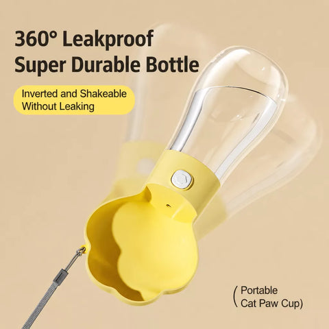 Portable Dog Water Bottle with Foldable Bowl