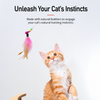 Steel Wire Cat Teaser Wand with Bell and Feather
