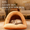 Semi-Enclosed Faux-Fur Pet Bed for Small Pets