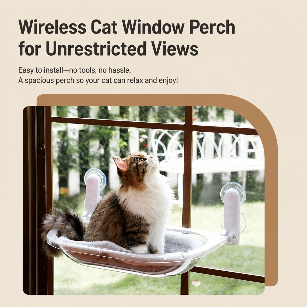 Transparent Foldable Capsule-Style Cat Window Hammock