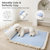 Cotton-Linen Cooling Pet Mat with Bunny-Ear Pillow - p-00104