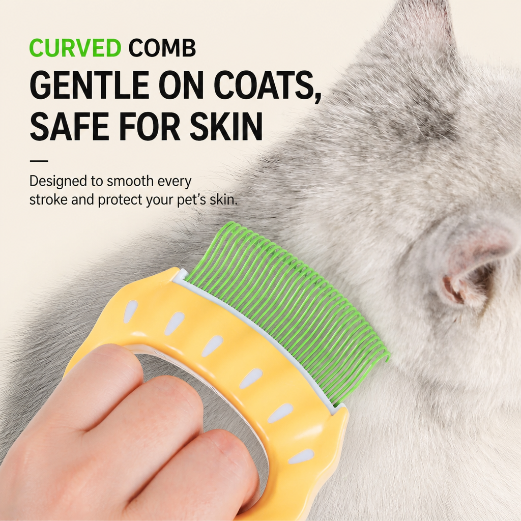 Shell-Shaped Grooming Comb for Cats and Dogs