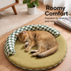 Round Cat Bed with Removable Mat