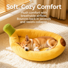 Banana-Shaped Plush Pet Bed for Cats and Small Dogs