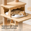 Solid Wood Cat Tree with Perches, Resting Areas & Scratching Feature