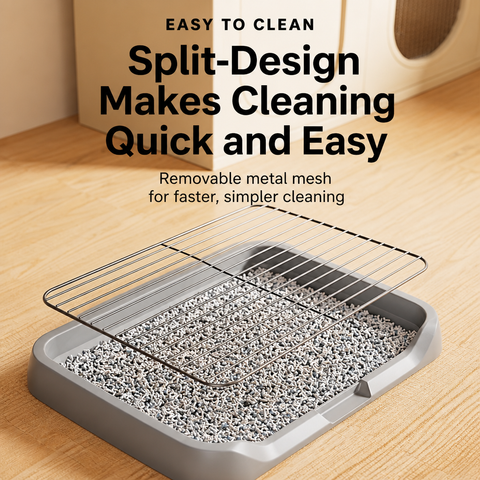 Elevated Dog Potty Tray with Steel Frame