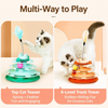 Interactive Cat Spinner Toy with Feather Wand and Colorful Balls