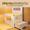 Multi-Level Cat Condo with Integrated Litter Box