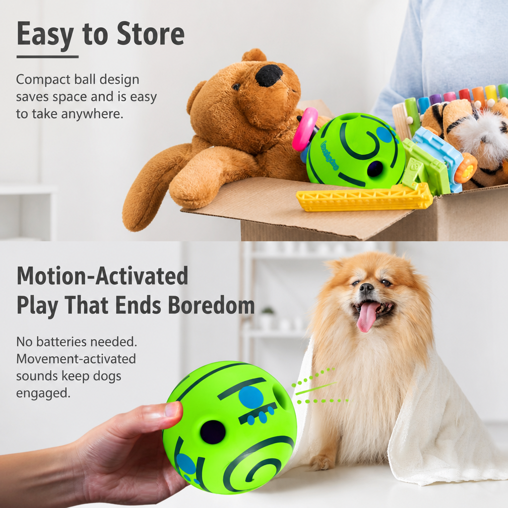 Squeaky Dog Ball Toy for Solo and Interactive Play