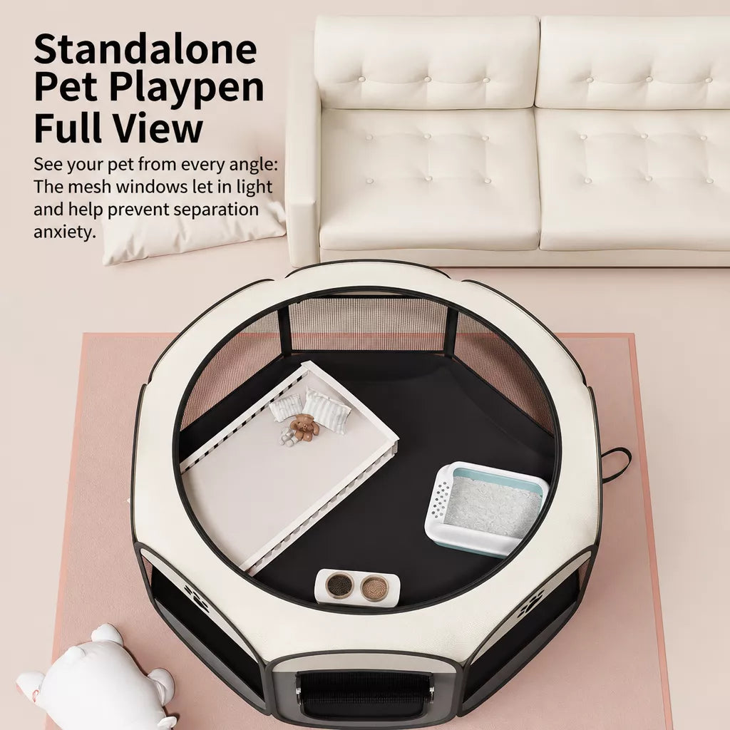 Foldable Enclosed Patchwork Pet Bed for Cats & Dogs