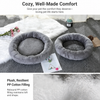 Round Faux Plush Pet Bed for Cats and Small Dogs