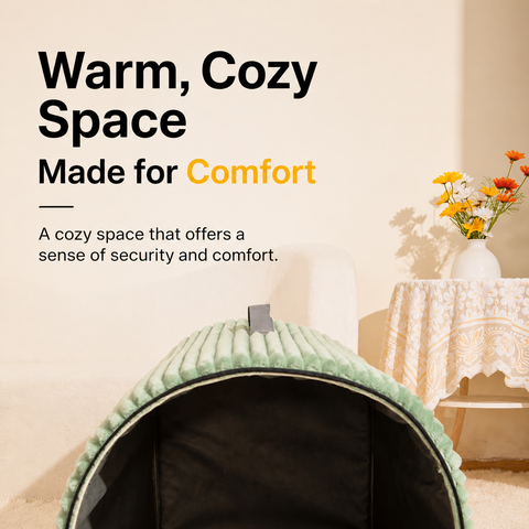 Enclosed Pet Bed with Door Curtain for Cats and Dogs