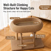 Large Oval Sisal Cat Tree with Integrated Scratcher and Bed