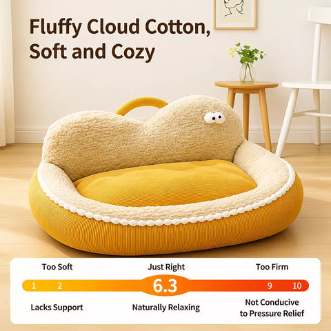 Washable Semi-Enclosed Pet Bed for Cats and Small Dogs