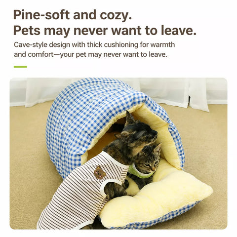 Enclosed Pet Bed for Cats and Small Dogs with Open Entry