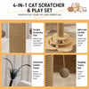 4-in-1 Cat Scratching Post with Sisal Mat and Interactive Toy