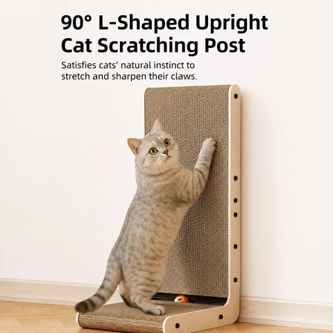 L-Shaped Corrugated Cardboard Cat Scratcher