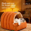 Semi-Enclosed Faux-Fur Pet Bed for Small Pets