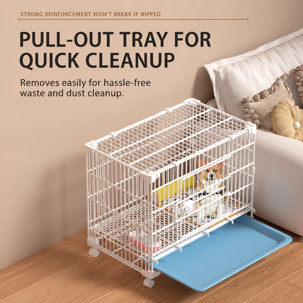 Stackable Resin Pet Crate with Integrated Tray