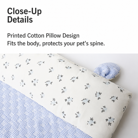 Cotton-Linen Pet Mat with Bunny-Ear Pillow