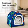 Semi-Enclosed Waterproof Pet Bed with Washable Cover