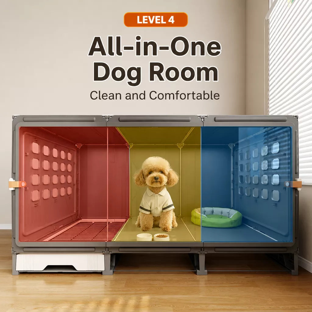 Small Dog Crate with Separate Resting and Toilet Area