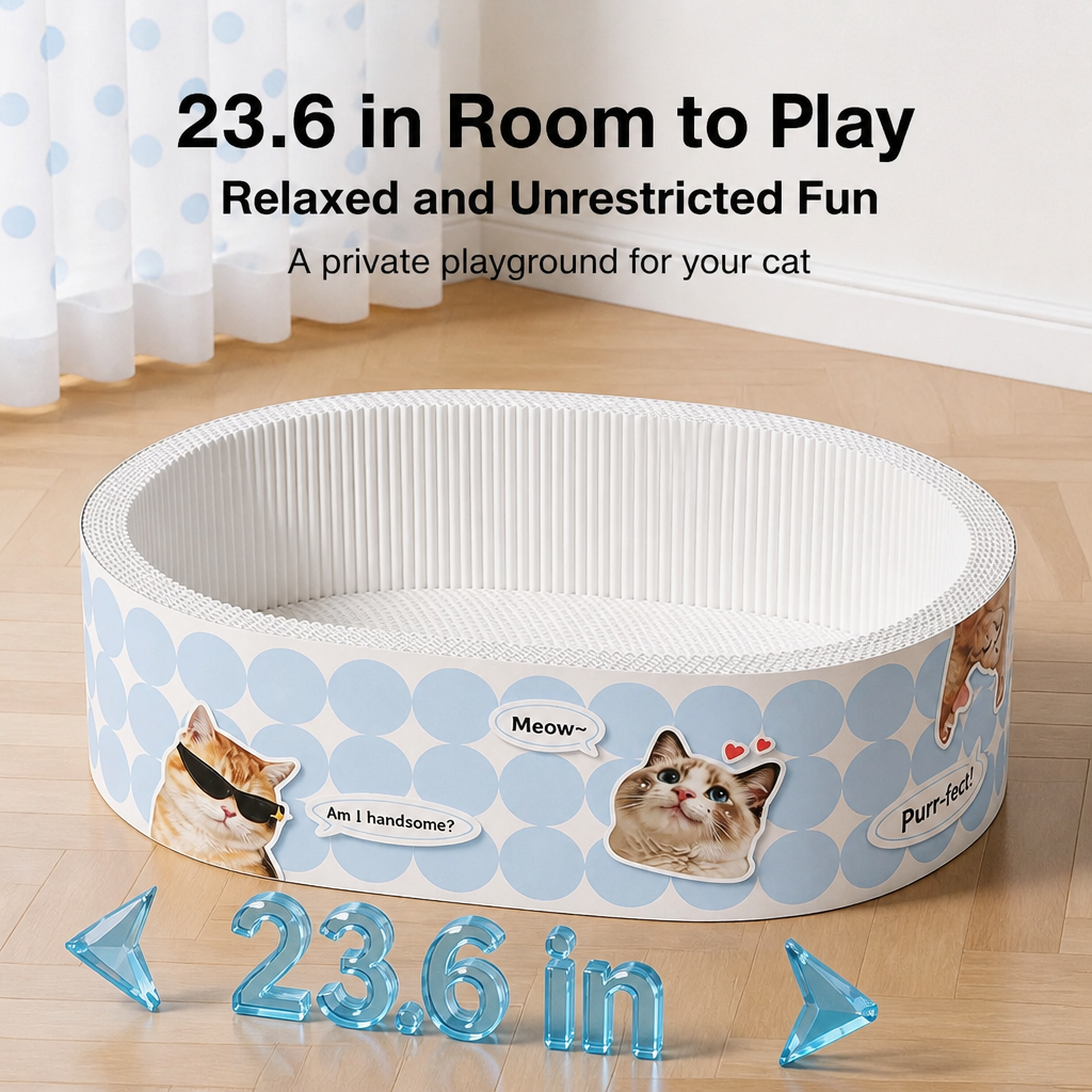 Corrugated Cardboard Cat Scratcher Bed
