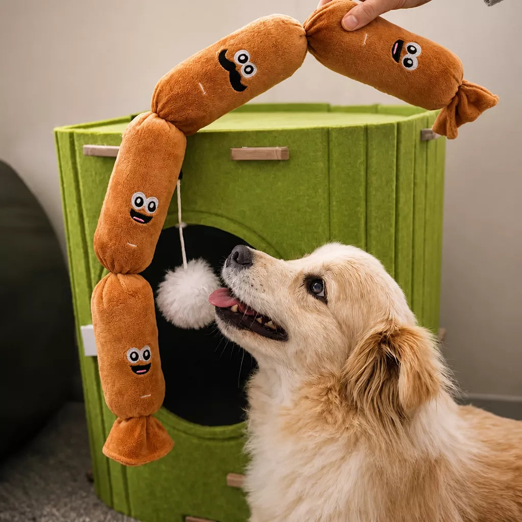 Four-Section Sausage Squeaky Dog Toy