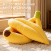 Banana-Shaped Plush Pet Bed for Cats and Small Dogs