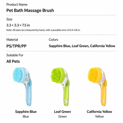 Pet Bath Brush for Dogs and Cats