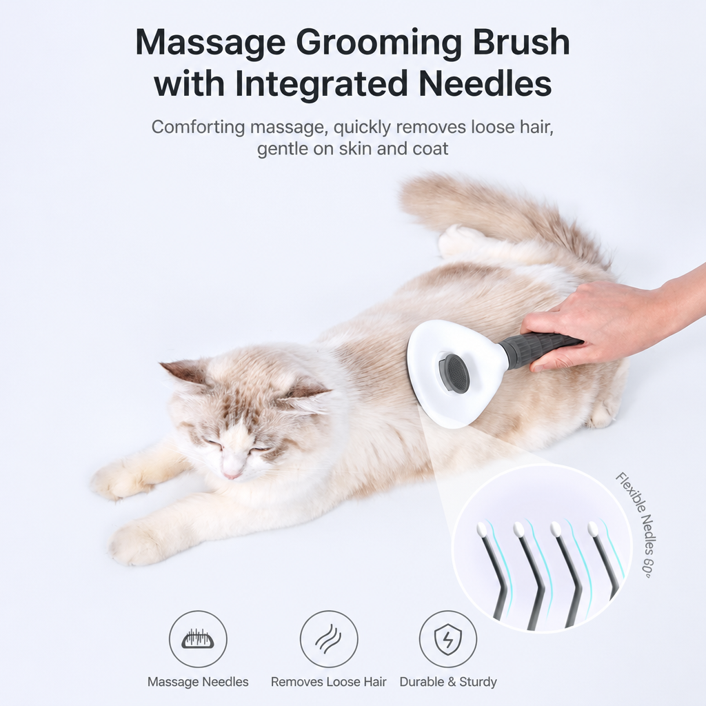 Self-Cleaning Pet Brush for Dogs & Cats