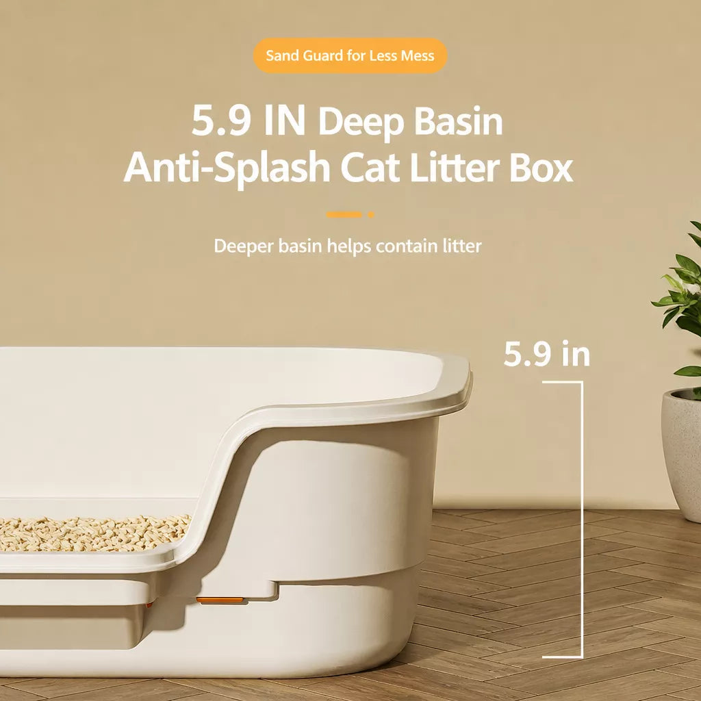 High-Sided Open Cat Litter Box p-05713