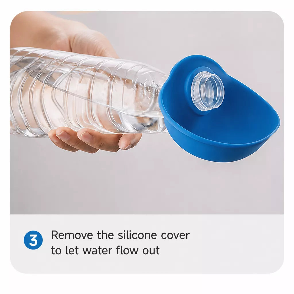 Portable Foldable Dog Water Bottle with Silicone Bowl