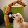 Sausage-Shaped Squeaky Dog Toy for Tug and Interactive Play
