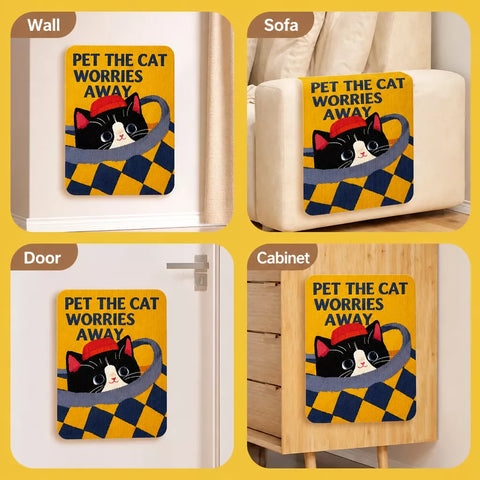 Vertical Adhesive Felt Cat Scratcher Mat for Walls & Furniture