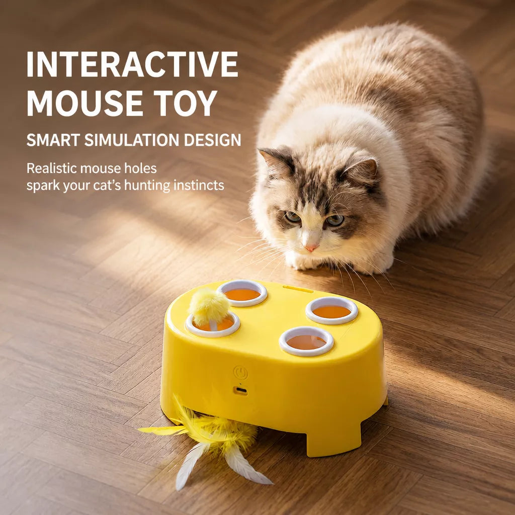 Interactive Electric Cat Toy with Feather Attachment