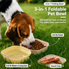 Collapsible Double Pet Bowl with Treat Tray