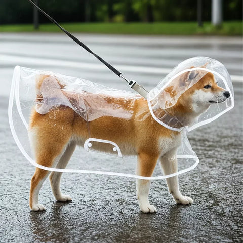 Dog Rain Poncho with Belly Coverage