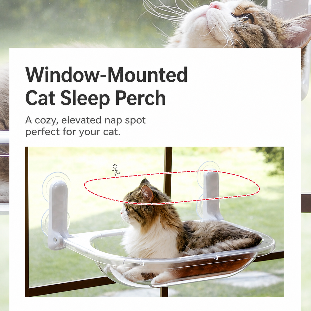 Transparent Foldable Capsule-Style Cat Window Hammock