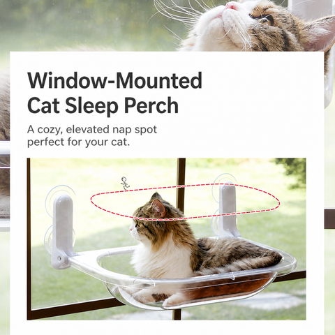 Transparent Foldable Capsule-Style Cat Window Hammock