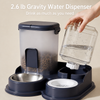 Non-Electric Pet Water Dispenser with Integrated Bowl