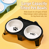 Ceramic Double Cat Bowls with Stand