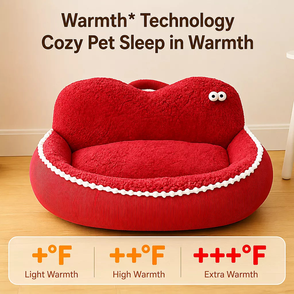 Washable Semi-Enclosed Pet Bed for Cats and Small Dogs