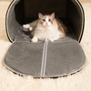 Enclosed Plush Pet Bed with Door Curtain for Cats and Dogs