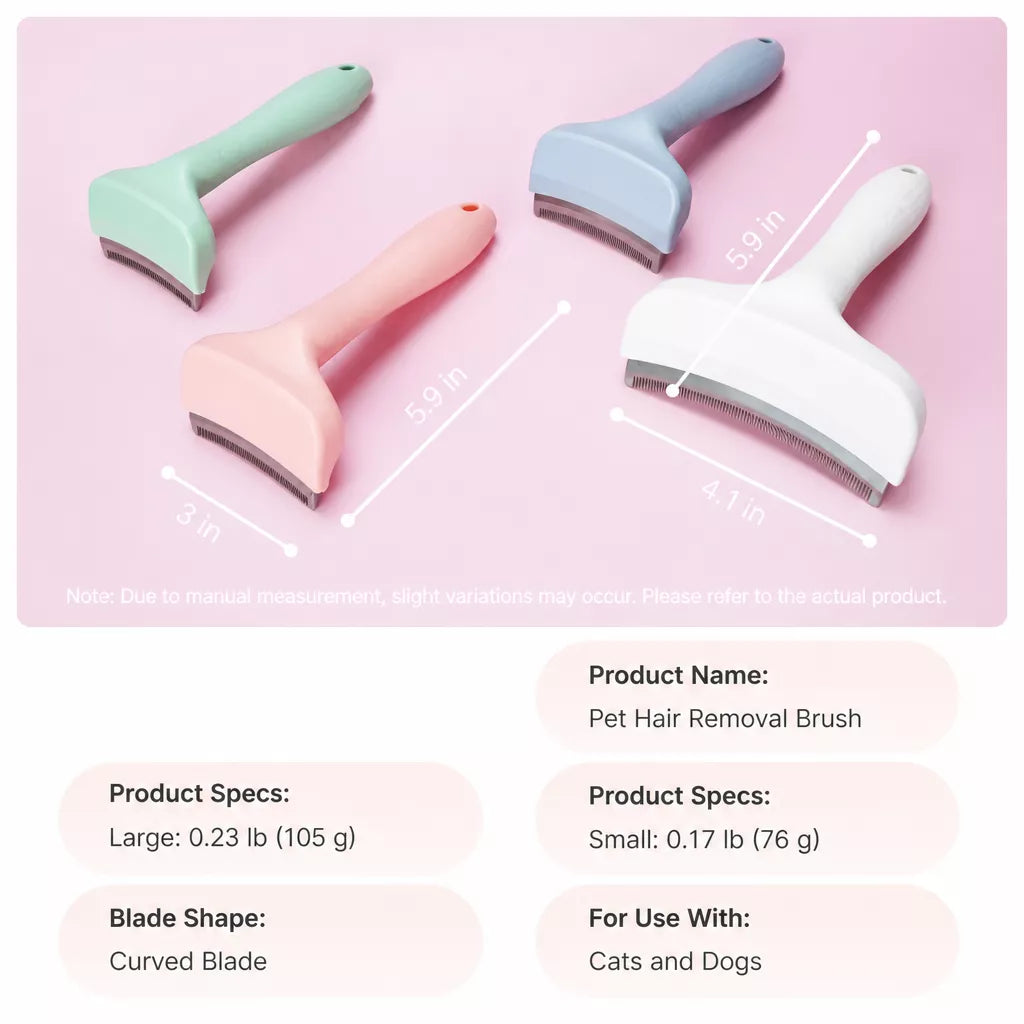 Angled Deshedding Comb for Dogs & Cats, Short and Long Coats