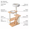 Rubberwood Cat Tree with Hideaway Bed for Multiple Cats