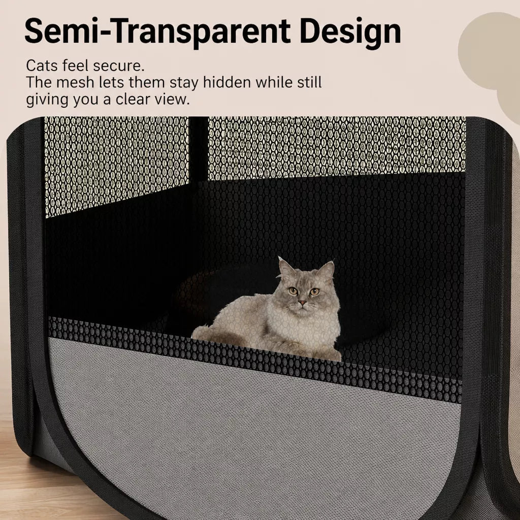 Foldable Enclosed Patchwork Pet Bed for Cats & Dogs