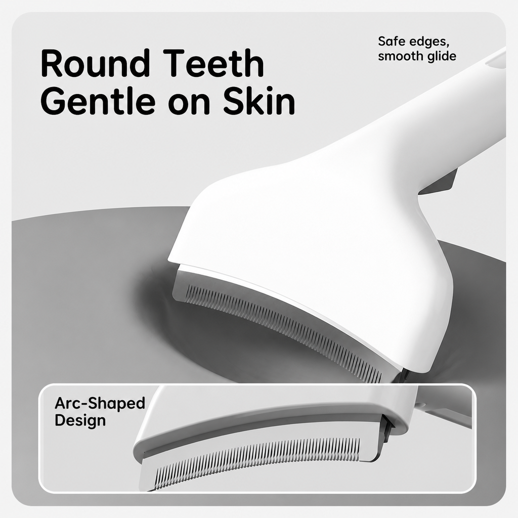 Curved-Tooth Thinning Comb for Cats & Dogs